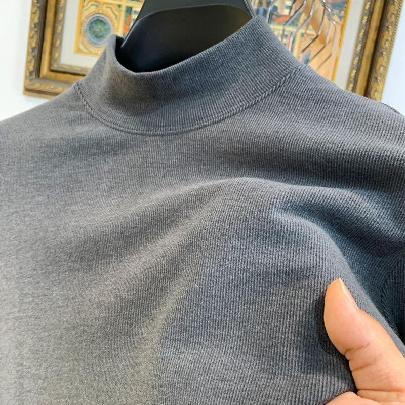 半高领打底衫男秋冬季双面德绒