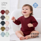 婴儿包屁衣新生儿长袖 哈衣红色连体衣纯棉春秋打底满月宝宝衣服