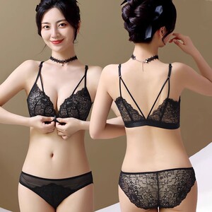 新品UMA MARA美背前扣内衣女小胸聚拢收副乳性感蕾丝厚薄文胸套装