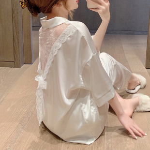 蕾丝露背真丝绸家居服两件套装 UMA MARA桑蚕丝睡衣女春秋性感薄款