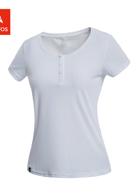 极星户外女圆领T恤夏季透气休闲徒步旅行短袖AGTD12394