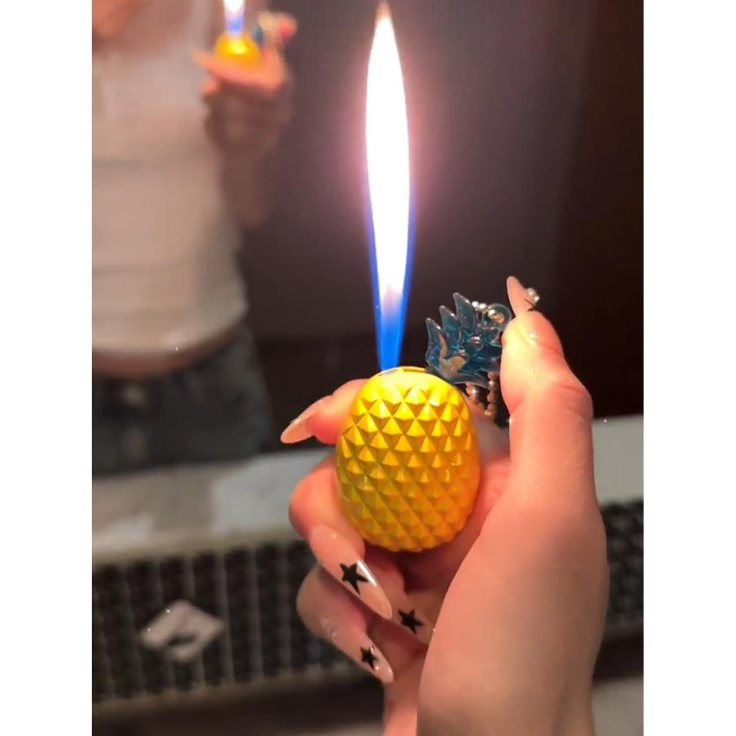 搞怪可爱菠萝草莓打火机女士网红抖音同款充气ins爆款礼物送女友