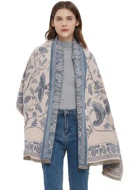 2023 Women INS Scarf Soft Jacquard Cashew Flower Scarf Shawl