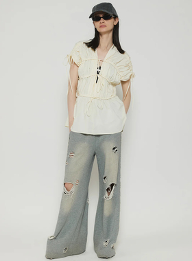 【现货折扣】南青山潮牌 Maison Special 24ss 蝴蝶结褶皱上衣