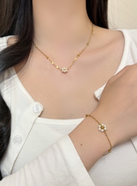小清新珍珠项链手链套装