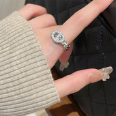 气质名媛金属表带戒指女轻奢小众设计高级感食指戒可调节指环配饰