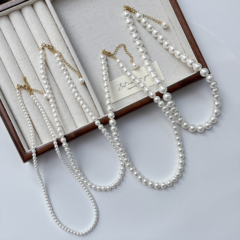 法式复古施家珍珠项链女简约百搭时尚高级感锁骨链轻奢高级感颈链