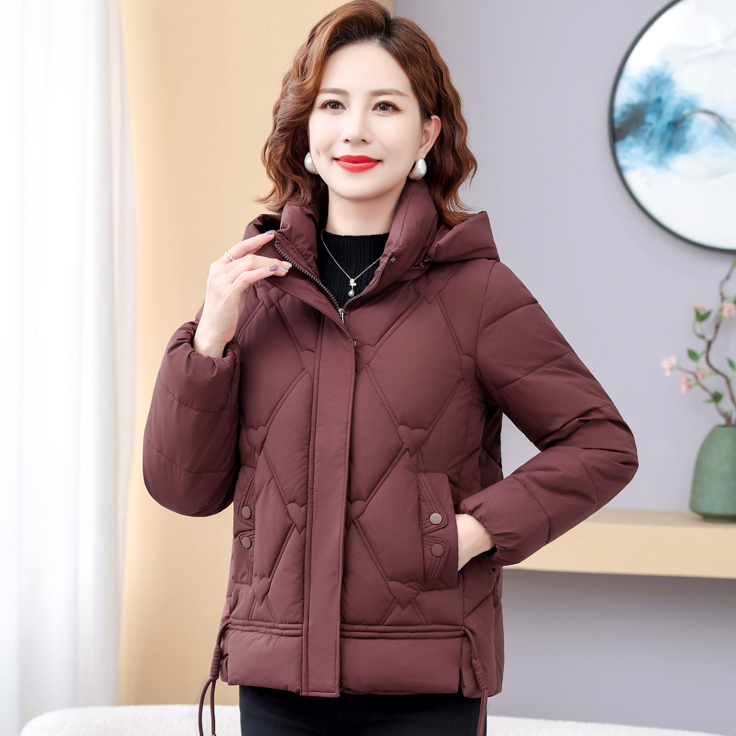 棉衣女短款冬季2025新款时尚妈妈款棉袄羽绒棉服中年宽松保暖外套