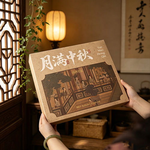 创意新款月饼包装盒古风中式高档6粒手提礼品盒冰皮蛋黄酥空盒子