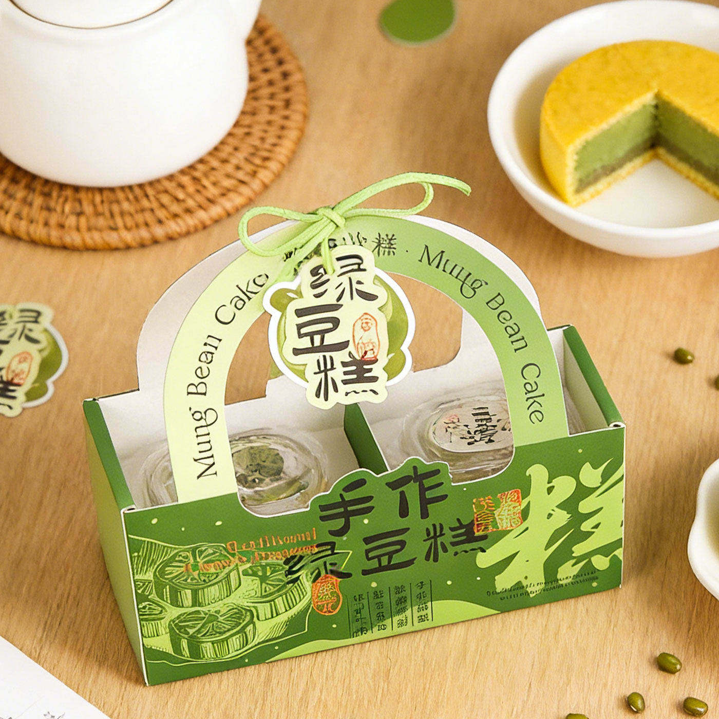 4粒6粒绿豆糕包装盒手工冰糕点心端午节中式手提伴手礼空盒子