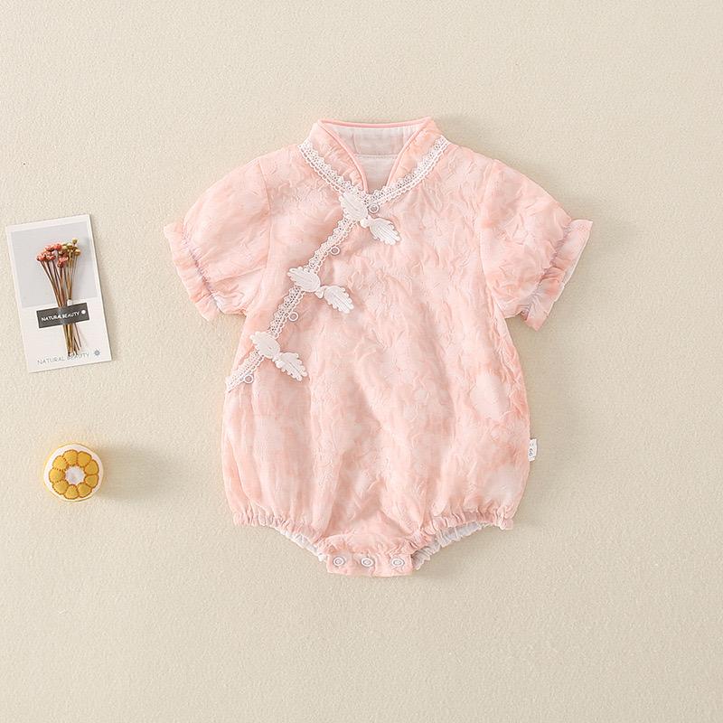 连体衣夏季薄款旗袍女宝宝包屁衣