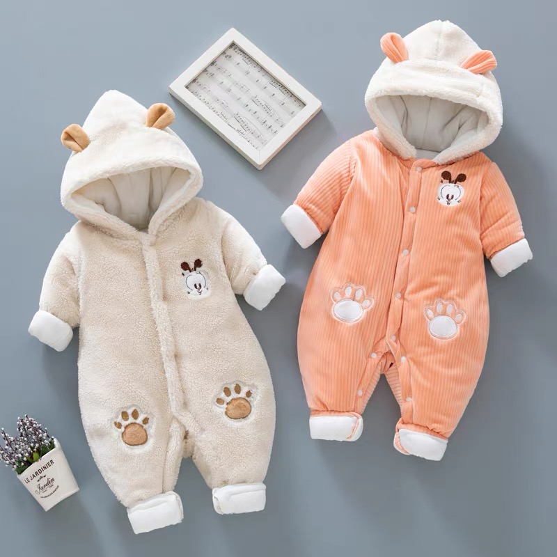 连体衣冬季卡通婴儿加厚外出抱衣