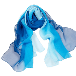 纯色渐变色纱巾培训形体礼仪训练模特走秀丝巾女薄纱滩巾百搭披肩