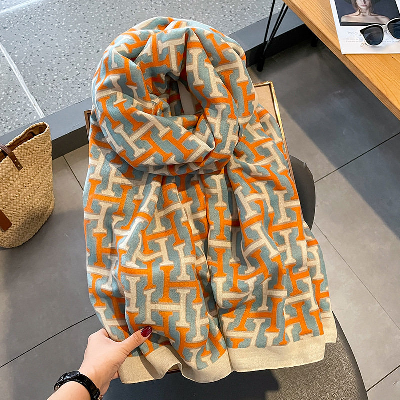 2024新款棉麻围巾女春秋韩版百搭纱巾丝巾秋冬款洋气时尚围脖披肩