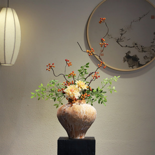 陶瓷花瓶宋代美学禅意摆件民宿酒馆家居玄关高级设计推荐法式装饰