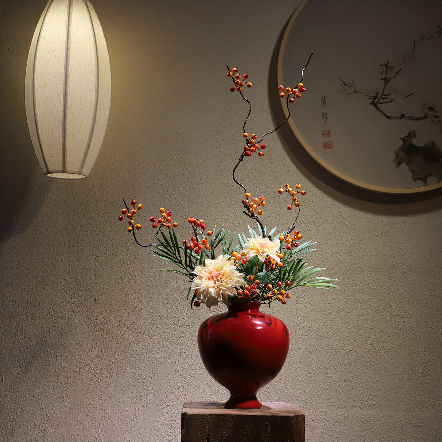 新中式红色陶瓷花瓶禅意家居装饰摆件客厅民宿酒店设计师推荐插花,家居饰品,花瓶,淘宝优惠券,粉丝福利购,淘宝优惠卷