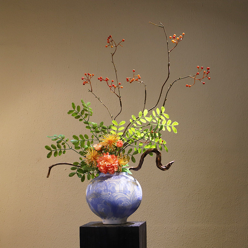 宋韵陶瓷花瓶新中式禅意美学摆件民宿酒店电视柜玄关仿真花艺装饰,家居饰品,花瓶,淘宝优惠券,粉丝福利购,淘宝优惠卷