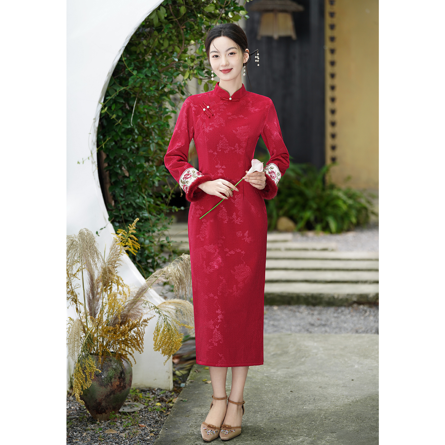 旗袍敬酒服冬天加绒加厚