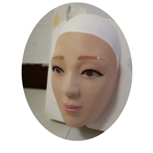 假人硅胶头套美女乳胶面具头套表演整蛊搞怪道具面具女直播带眼珠