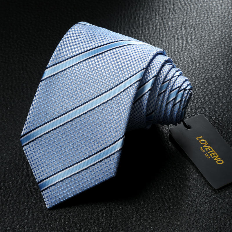 领带男正装商务礼盒装浅色宽版