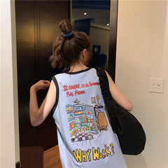 Real shooting new cool sports street summer loose outside wear trendy jumpy sleeveless care machine basketball top