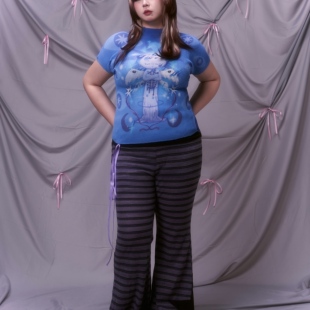 Steal The Heart|大码原创猫咪印花弹簧T恤