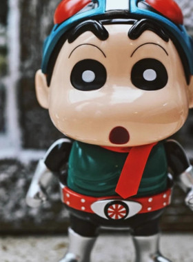 潮玩假面骑士汽车摆件小新手办车载中控台可爱卡通公仔玩偶