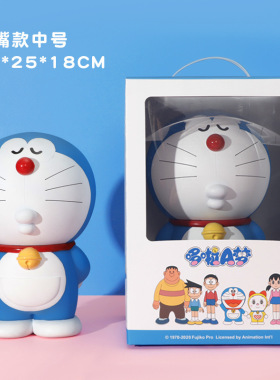 正版哆啦A梦叮当猫周边卡通梦想储蓄罐环游世界汽车号码香薰摆件