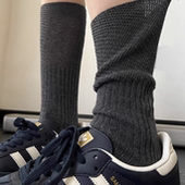 巨舒服 简约高级深灰色堆堆袜袜 chao绝质感 纯色袜子堆堆感爱了