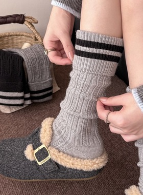 allgrey松弛感!秋冬堆堆袜!太!太!太百搭啦!好喜欢纯色系基础款