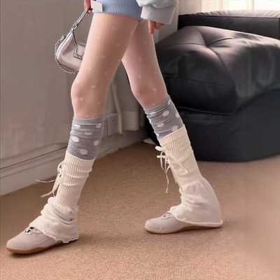 zui爱韩女波点+袜套叠穿~.轻亚比文化！简直被这穿搭迷si！