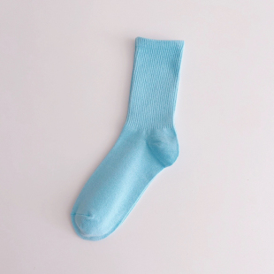 说真的！夏天就要把这种低饱和蓝色焊在身上*水蓝浅蓝天蓝袜子女