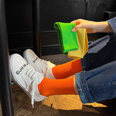 限定明媚橘色系|享受橘子气泡水的夏天~本命亮色袜get!日常也能穿