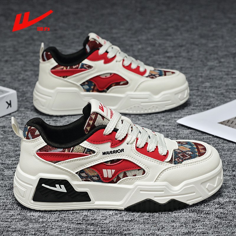 回力女鞋2026红色马年新款厚底板鞋拼色休闲鞋透气面包鞋百搭潮鞋,女鞋,休闲板鞋,淘宝优惠券,粉丝福利购,淘宝优惠卷