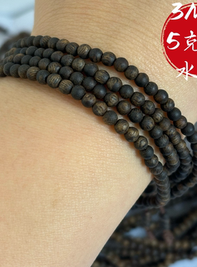 沉水级海南绿奇楠老料天然沉香手串真品3MM216颗沉香佛珠手链女木