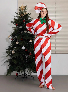 新款cos拐杖糖成人服装fun shack 拐杖糖服装,糖果服装成人