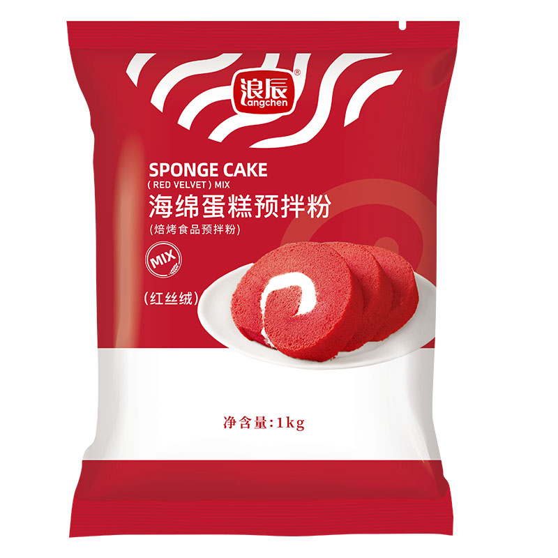 浪辰海绵蛋糕预拌粉烘焙原料商用红丝绒抹茶味面包烘焙专用