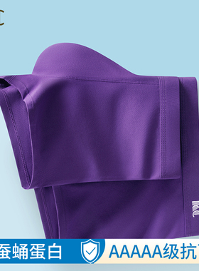 KC男士大紫内裤抗菌男纯棉平角裤紫色短裤紫定行平角四角大短裤头