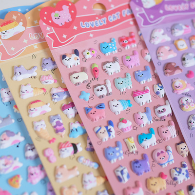 网红小鼻嘎可爱动物立体泡泡贴纸