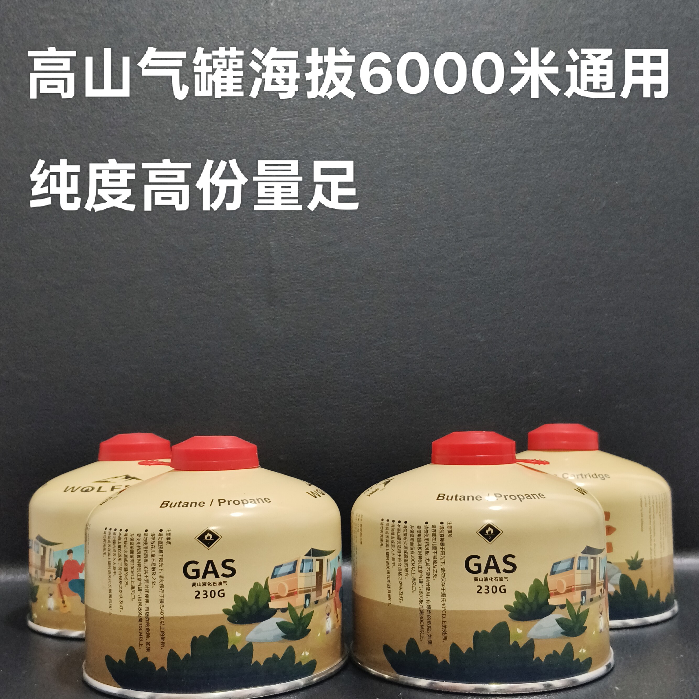 户外高山气罐高原高海拔通用气罐旅行液化气罐高原扁气罐野炊炉具