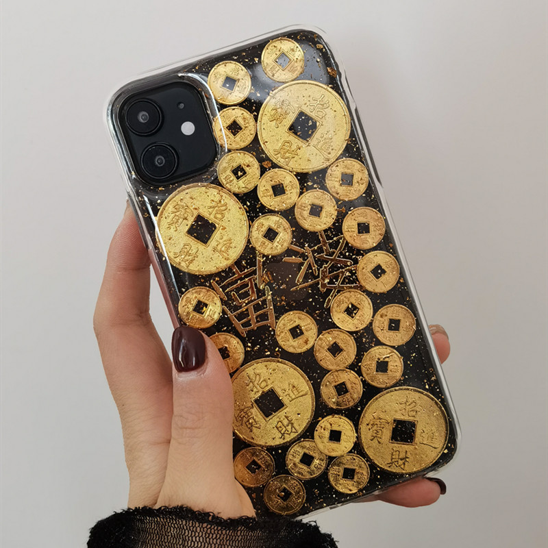 创意富婆金箔手机壳华为