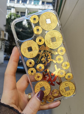 发财金币手机壳适用iphone11/12/13promax华为nova8p40proReno5