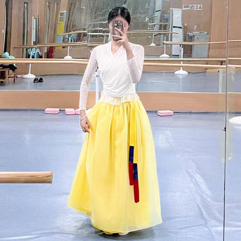 朝鲜族舞蹈服装上衣大摆裙艺考