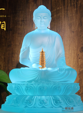 居家鎏金古法琉璃药师琉璃光如来
