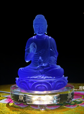 如来禅宗风摆件琉璃如来像