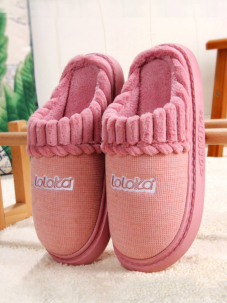 新疆包邮路路佳特价棉拖鞋女士冬季室内居家居加厚底防滑毛拖鞋家