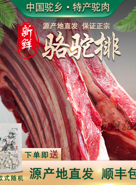 正宗内蒙古新鲜驼排现杀骆驼肉骆驼肋排排骨肥瘦相间5斤冷链包邮