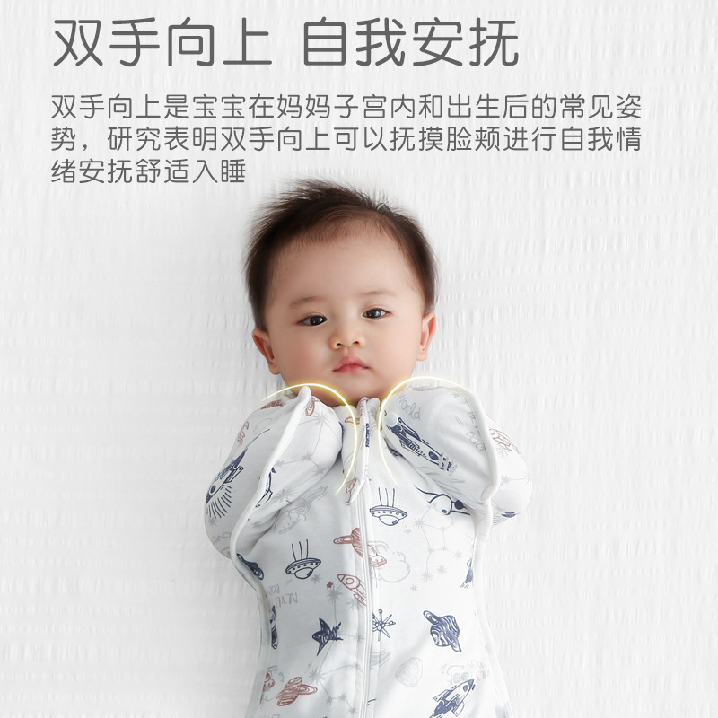 新生婴儿襁褓宝宝睡袋抱被春夏薄款初生儿防惊跳投降式襁褓包巾