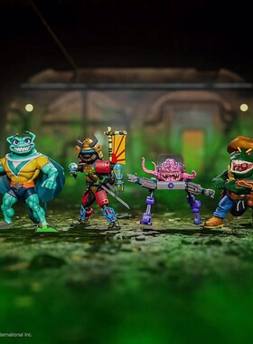 现货SUPER7 TMNT 忍者神龟 第5波 武士里奥 朗格 魔鬼鱼 鳄鱼皮头