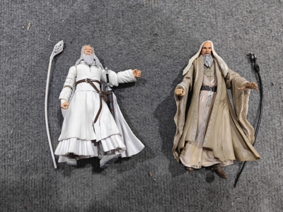 现货 TOYBIZ 指环王 萨鲁曼 白袍甘道夫 可动人偶手办 中古稀有